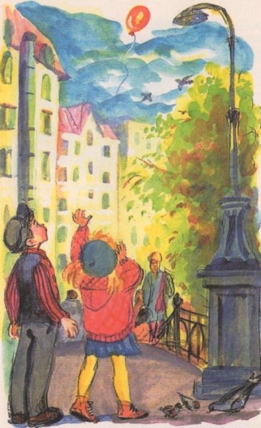 Красный шарик в синем небе