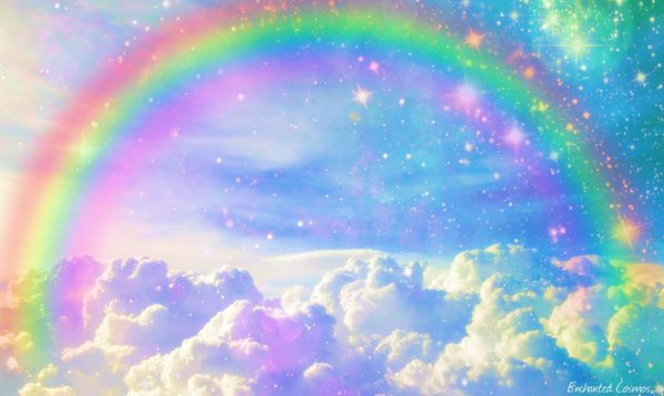 Радуга на синем фоне