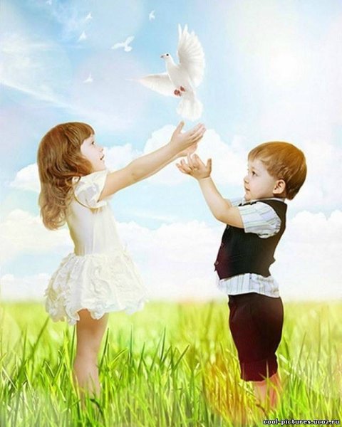 Голубь мальчик и девочка