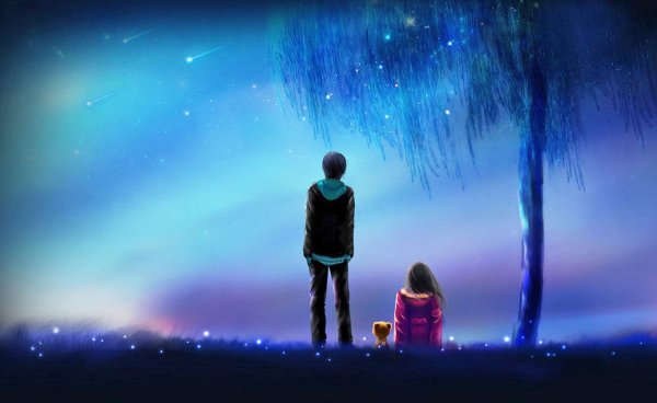 Мальчик и звездное небо