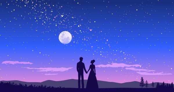 Звездное небо и влюбленные