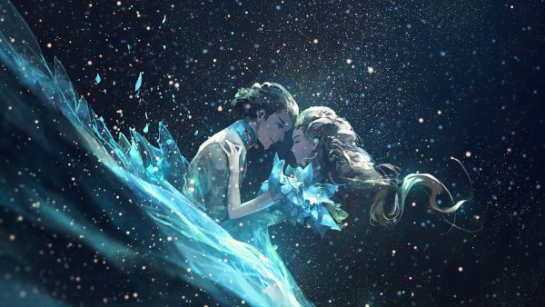 Парень и девушка космос