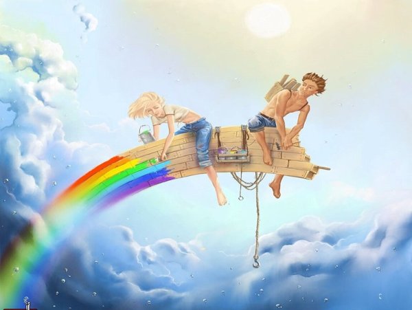 Мужчина женщина Радуга