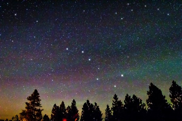 Полярная звезда малой и большой медведицы