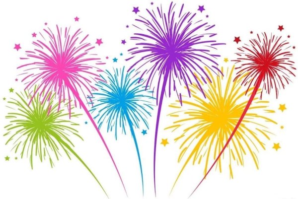 Салют на белом фоне