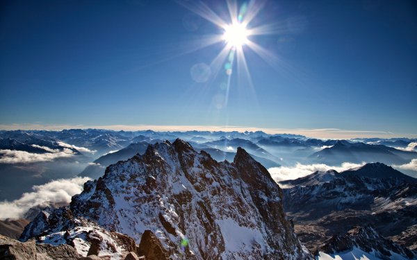 Горы небо солнце