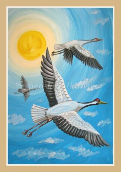 Перелетные птицы живопись для малышей