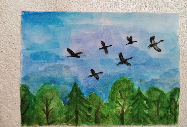 Иллюстрация к песне Журавли