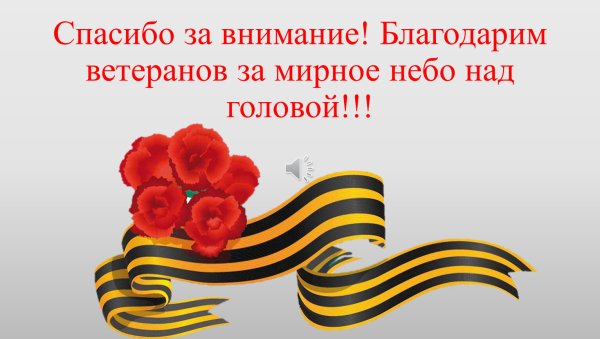 Спасибо нашим ветеранам за мирное небо над головой