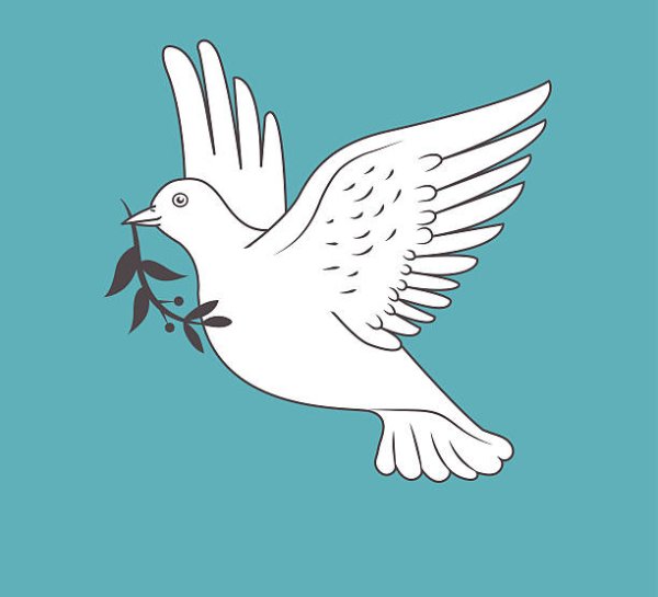 Голубь с веточкой в клюве подвеска