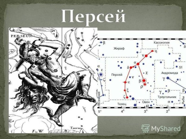 Созвездие Персея и Андромеды на небе