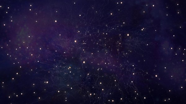 Темно синее небо со звездами