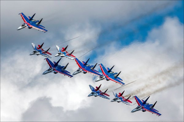 Стрижи пилотажная группа флаг России