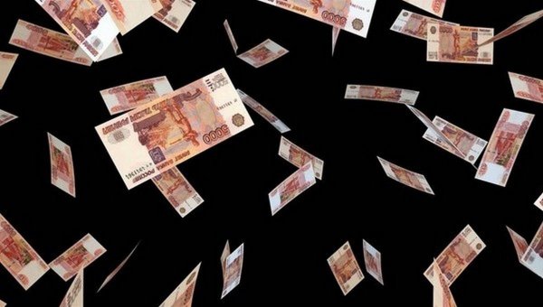Падающие российские деньги