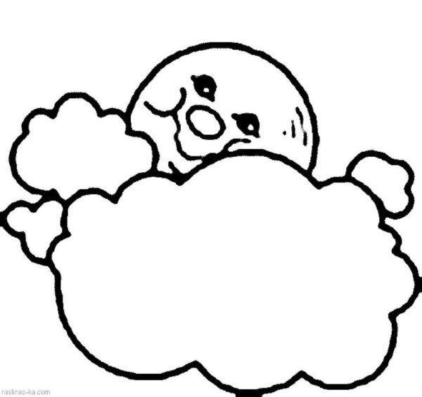 Солнышко и облачко раскраска