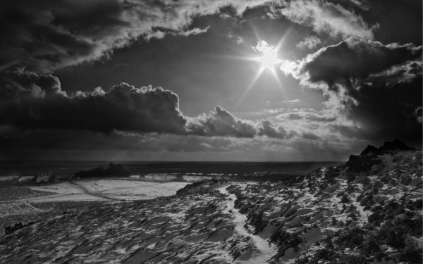 Закат черно белый