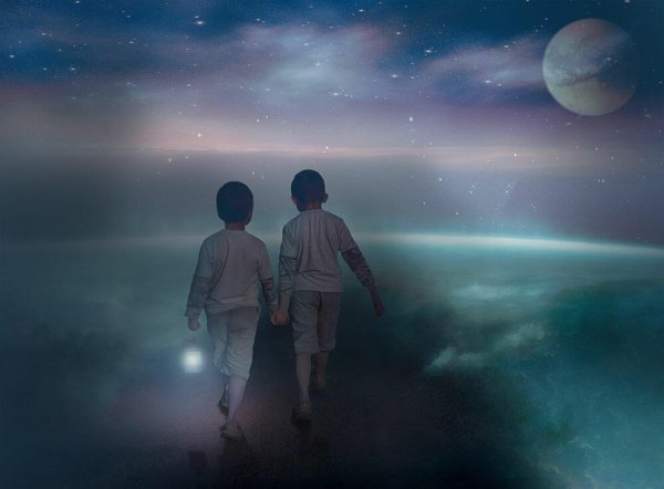 Мальчик и звездное небо