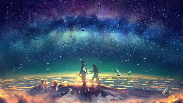 Человек на фоне звездного неба