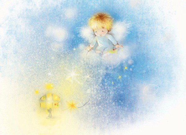 Летающий Ангелочек в небе