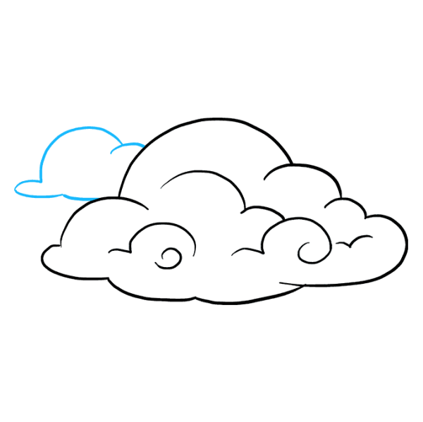 Нарисовать облака карандашом