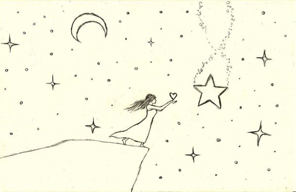 Звездное небо карандашом