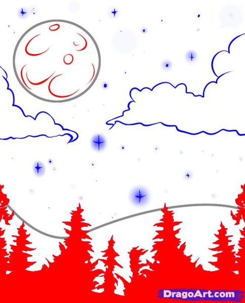 Небо для срисовки карандашом