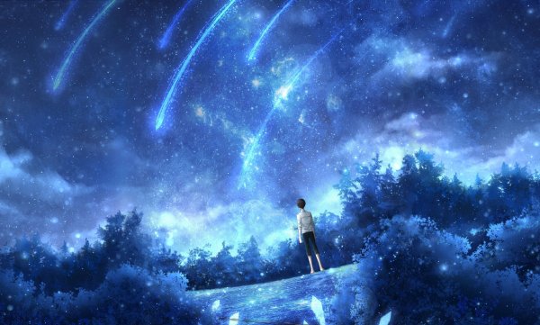 Аниме небо звезды