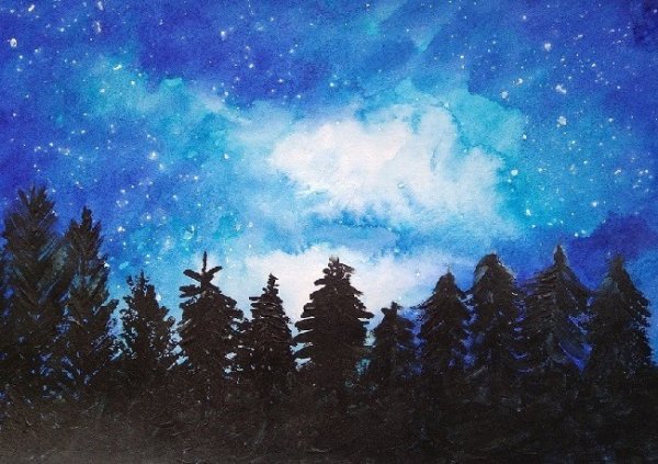 Рисование звездное небо