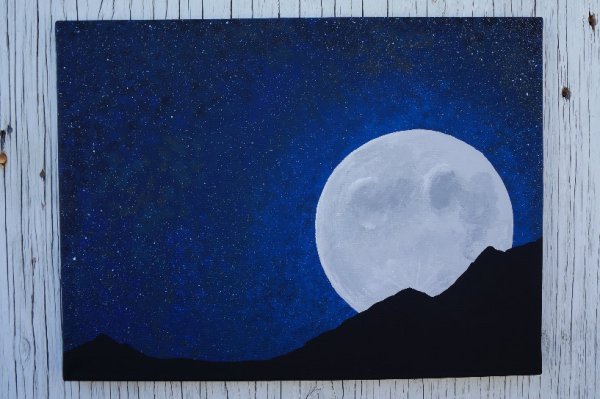 Луна гуашью