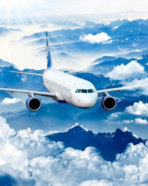 Самолет вертикально