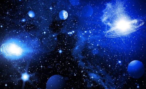 Космическое небо с планетами