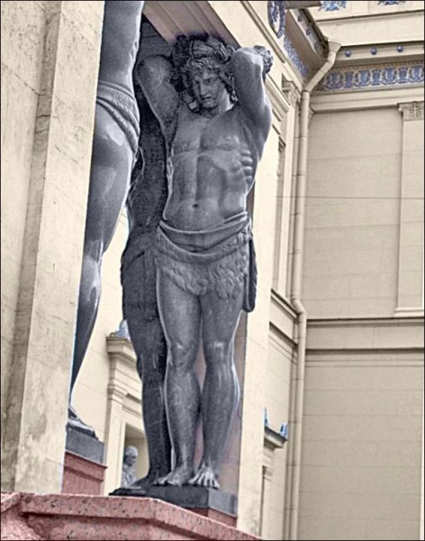 Атланты новый Эрмитаж в Санкт-Петербурге