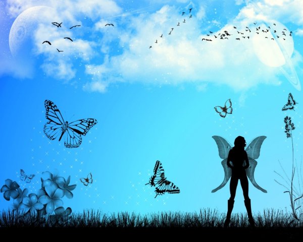 Бабочка улетает