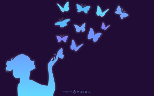 Красивая девушка с бабочками