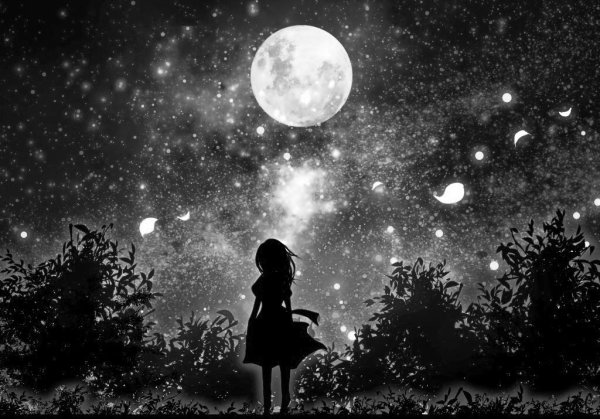 Человек на фоне космоса