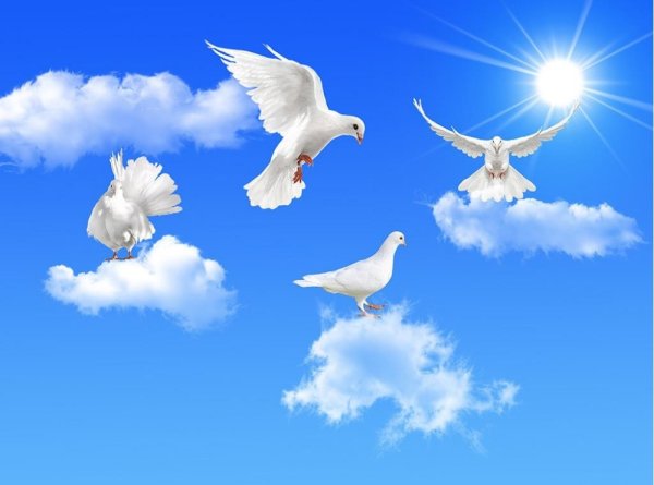 Фон облака сердечки