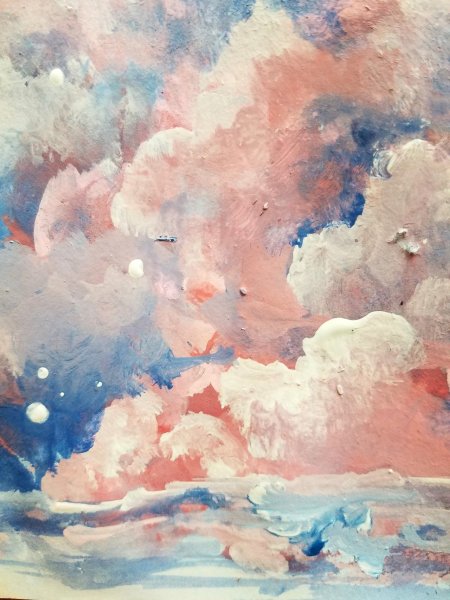 Милый розовый фон с облачками