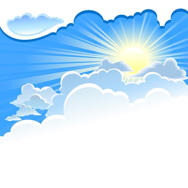 Мультяшное небо с солнцем