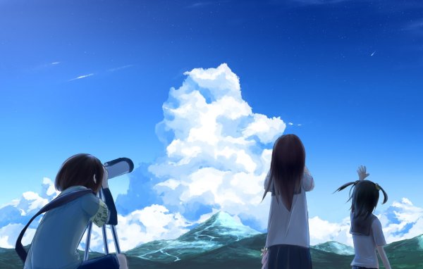 Девочка и звездное небо