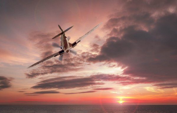 Самолет на рассвете