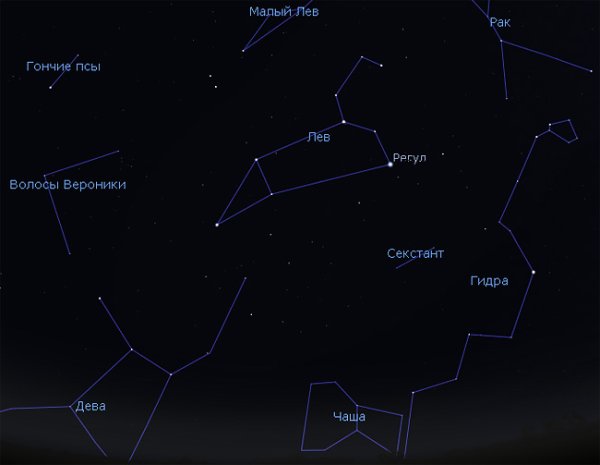 Яркая звезда в созвездии Льва