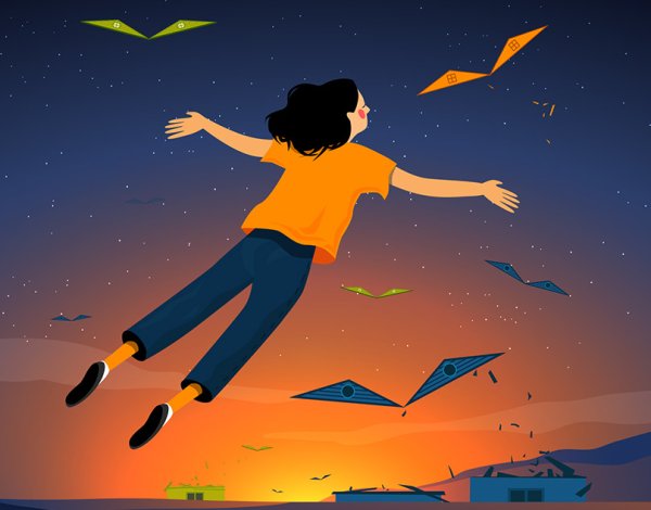 Мужчина в полёте