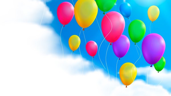 Открытки с воздушными шарами