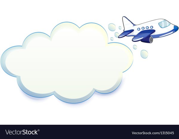 Самолет с облаками без фона