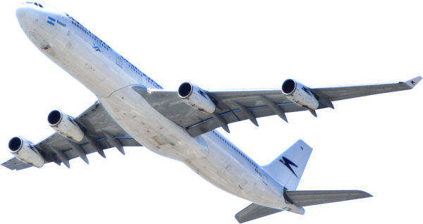 Самолет снизу без фона