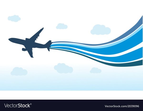 Самолет в небе без фона