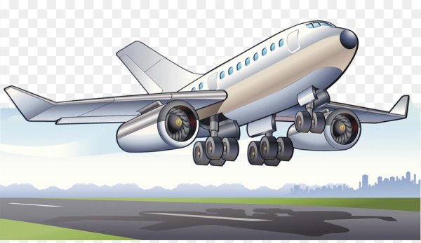 Мультяшный самолет в небе