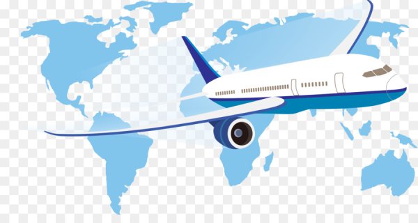 Самолет векторный в полете