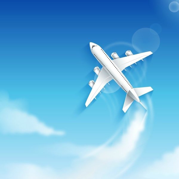 Самолет сбоку cartoon