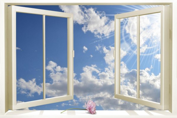 Открытое окно стеклопакет